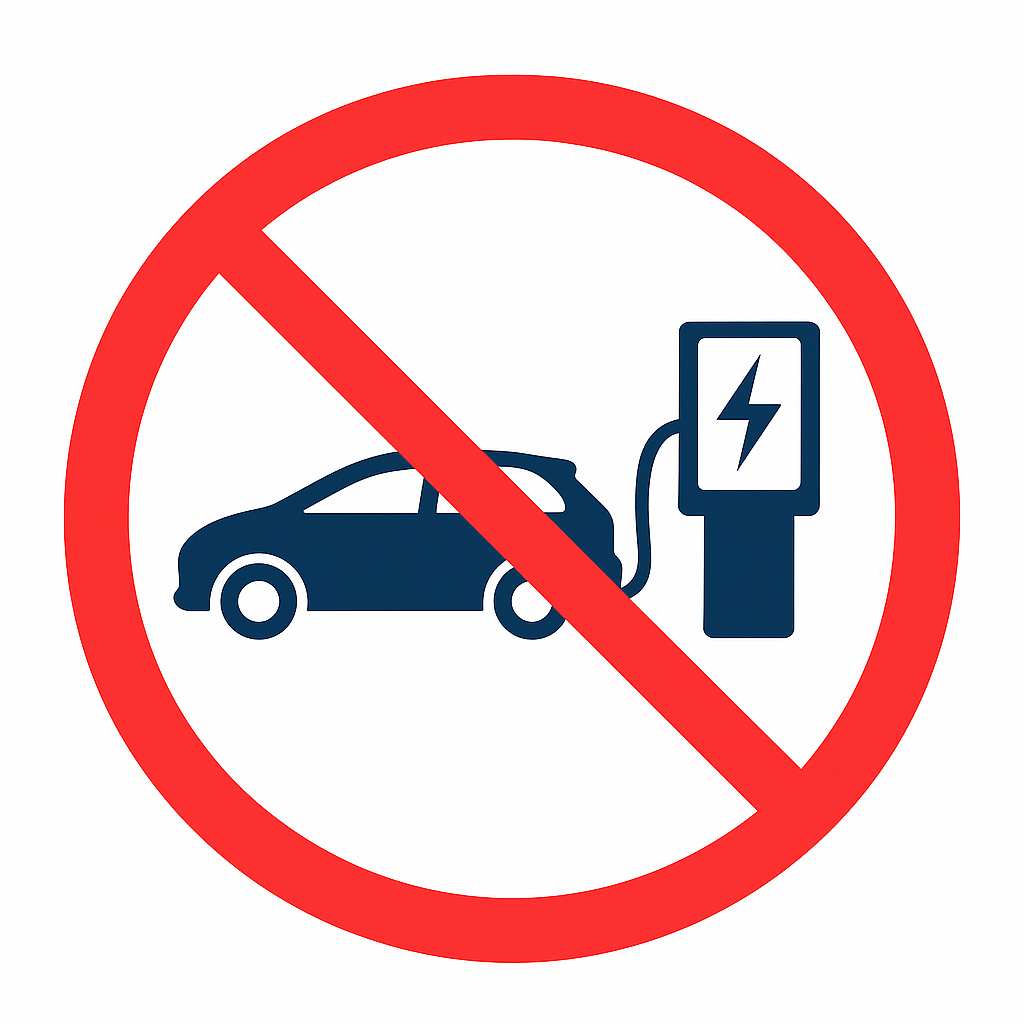 Verboden elektrische auto te laden