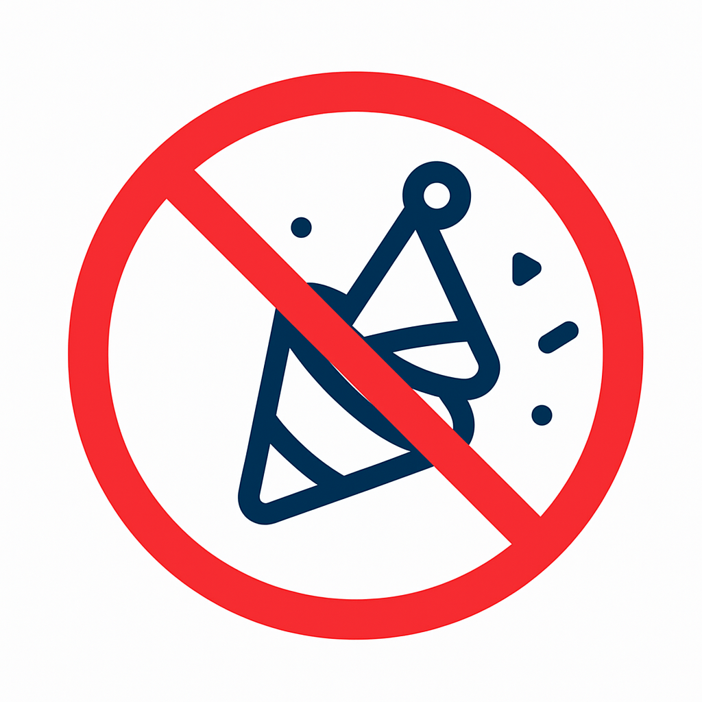 Party's niet toegestaan